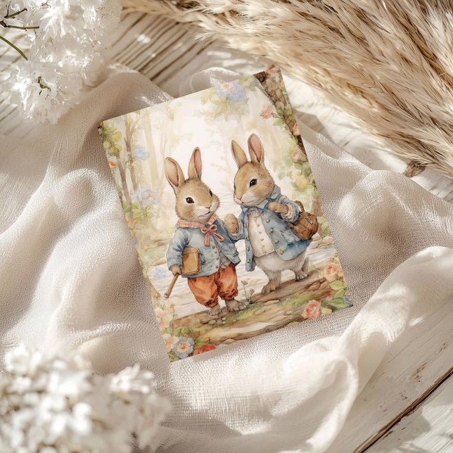 Vintage Holidays Bunny Holiday Postcard (Creator Uploaded)