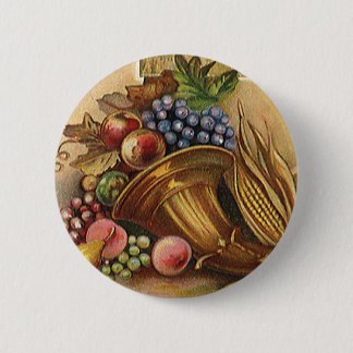 Vintage Holidys, Thanksgiving, Harvest and Pilgrim 6 Cm Round Badge