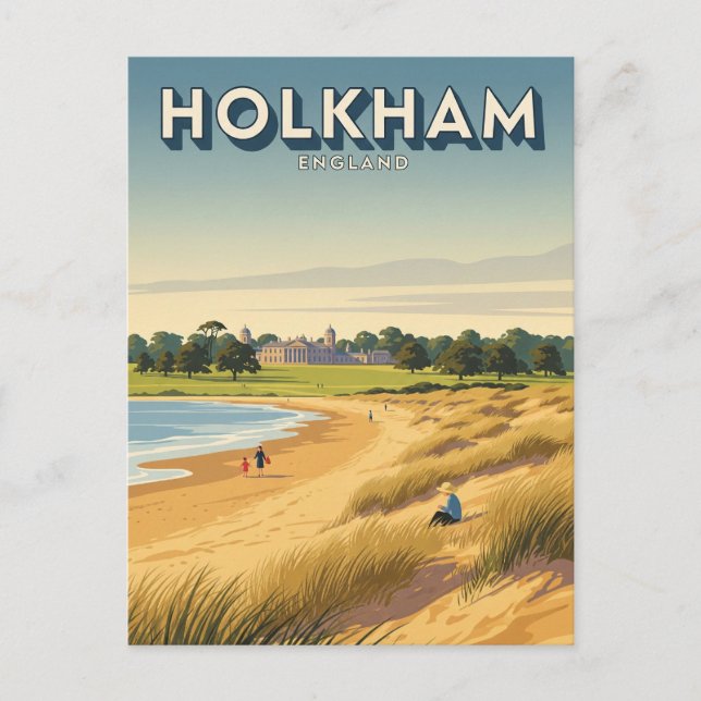 Vintage Holkham Norfolk England Travel Postcard (Front)