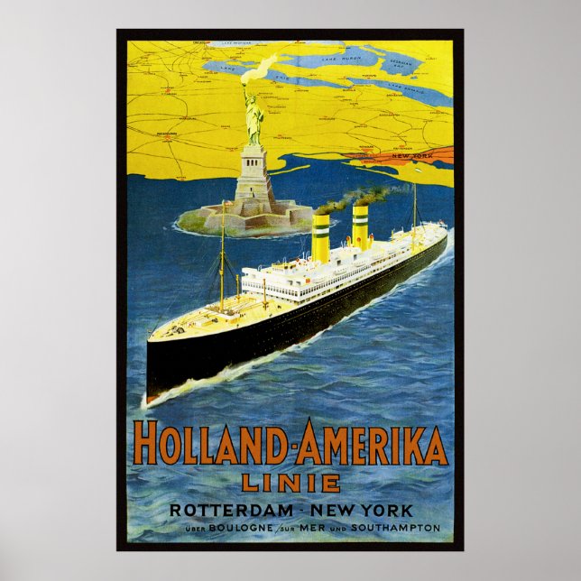 Vintage Holland Amerika Poster (Front)