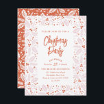Vintage Holly Berry Christmas Party Pink and Red Invitation<br><div class="desc">Featuring our whimsical hand-drawn holly berry foliage that frames your party details in modern type. All fonts and colours are editable so you can create the invitation that best suits your style and vision.</div>