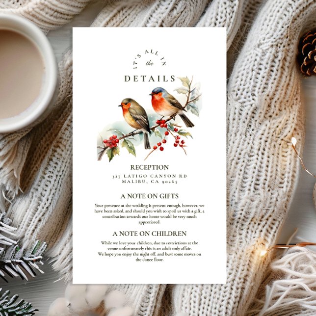 Vintage Holly Christmas Wedding Enclosure Card (Creator Uploaded)