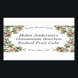 Vintage Holly Frame Custom Christmas Gift Label<br><div class="desc">The classic Christmas motif of holly puts a cheerful spin on this rectangular,  customised food gift label and frames your personalised text with holiday cheer. Give the gift of food that is handmade with love this season and wrap it in butcher paper,  twine and finished with this pretty sticker.</div>