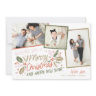 Vintage Holly Tilted Snapshot Multi-Photo Holiday 