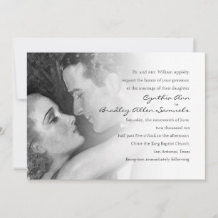 Vintage Hollywood Glamour Couple Wedding Invitation