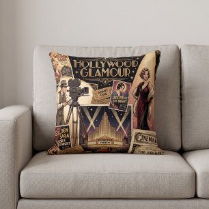 Vintage Hollywood Glamour Golden Age Cinema Cushion