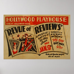 Vintage Hollywood Playhouse Music Poster