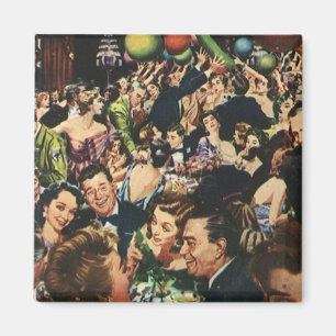 Vintage Hollywood Theme Fancy Party with Balloons Magnet