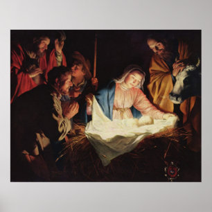 Vintage Holy Jesus christ, painting  print poster