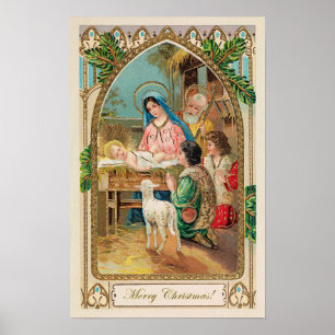 Vintage Holy Nativity Poster