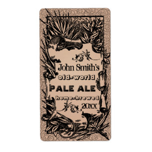 Vintage HomeBrewed Beer Label Faded Red