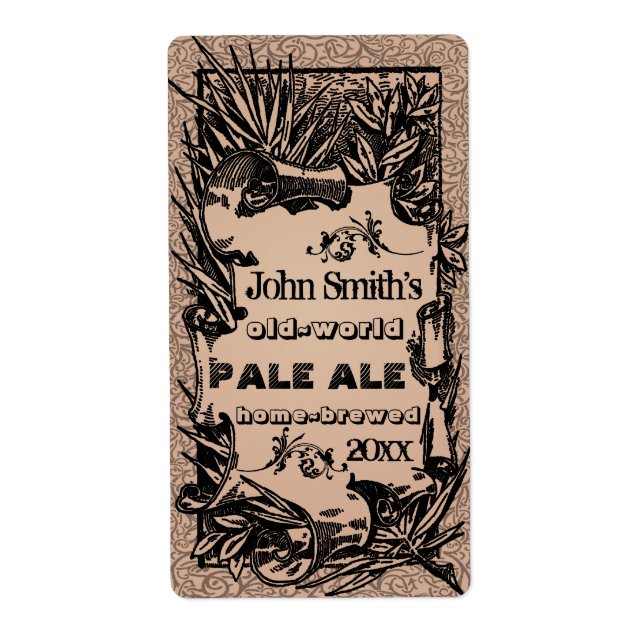 Vintage HomeBrewed Beer Label Faded Red (Front)