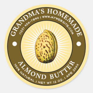 Vintage Homemade Almond Butter Label Template