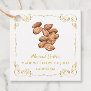 Vintage Homemade Almond Butter Square Hang Tag