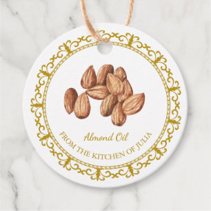 Vintage Homemade Almond Oil Hang Tag