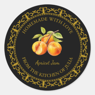 Vintage Homemade Apricot Jam Label   Black