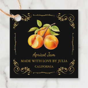 Vintage Homemade Apricot Jam Square Hang Tag