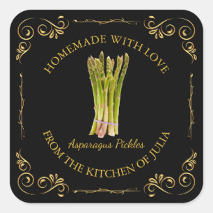 Vintage Homemade Asparagus Pickle Square Label