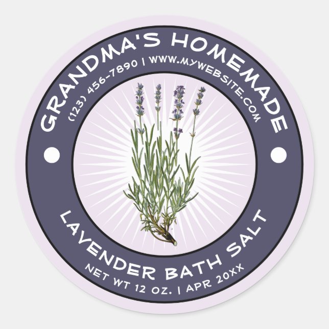 Vintage Homemade Bath Salt Label Template (Front)