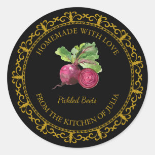 Vintage Homemade Beet Pickle Label l Black
