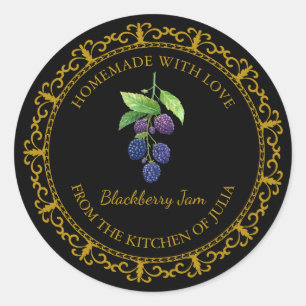 Vintage Homemade Blackberry Jam Label l Black