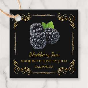 Vintage Homemade Blackberry Jam Square Hang Tag