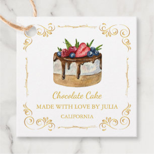 Vintage Homemade Cake Square Hang Tag