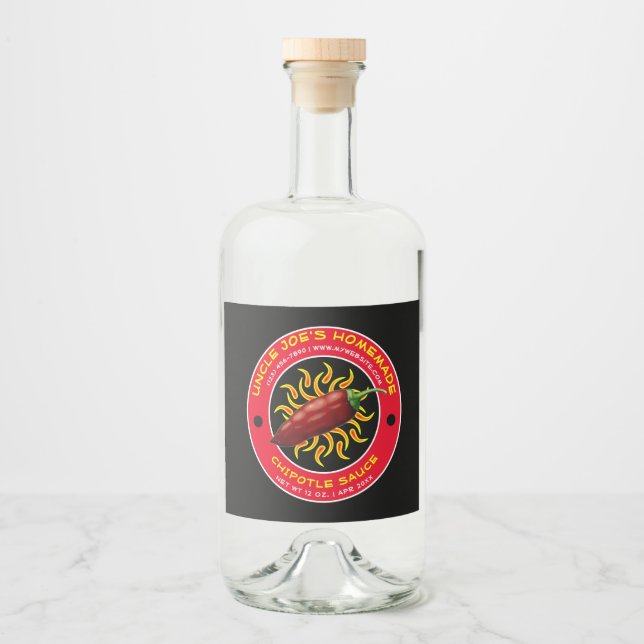 Vintage Homemade Chipotle Sauce Label Template (Front)