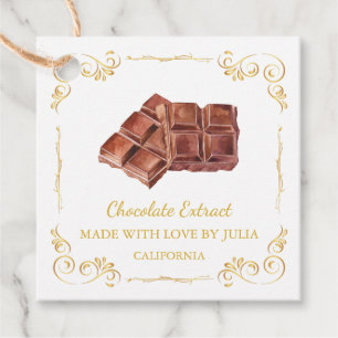 Vintage Homemade Chocolate Extract Square Hang Tag