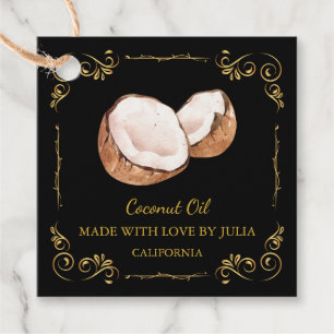 Vintage Homemade Coconut Oil Square Hang Tag
