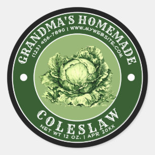 Vintage Homemade Coleslaw Label Template