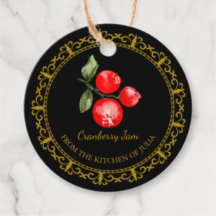 Vintage Homemade Cranberry Jam Hang Tag l Black