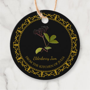 Vintage Homemade Elderberry Jam Hang Tag l Black