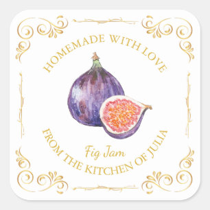 Vintage Homemade Fig Jam Square Label
