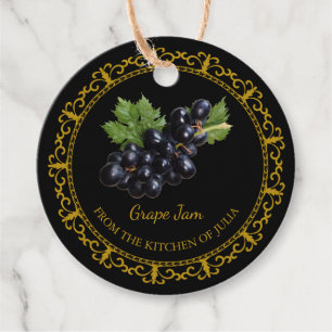 Vintage Homemade Grape Jam Hang Tag l Black