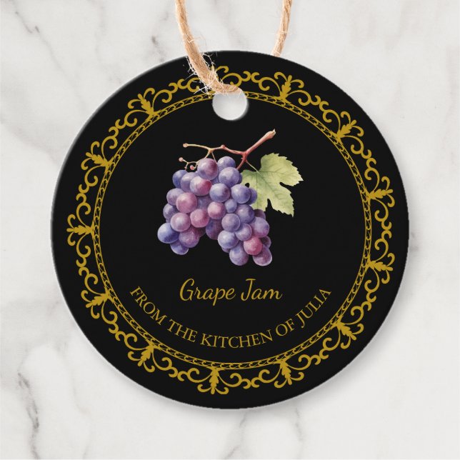 Vintage Homemade Grape Jam Hang Tag l Black (Front)