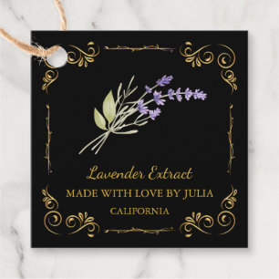 Vintage Homemade Lavender Extract Square Hang Tag