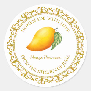 Vintage Homemade Mango Preserves Label l White