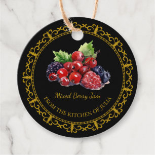 Vintage Homemade Mixed Berry Jam Hang Tag l Black