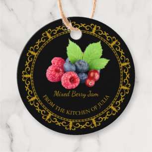 Vintage Homemade Mixed Berry Jam Hang Tag l Black