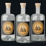 Vintage Homemade Moonshine Template Liquor Bottle Label<br><div class="desc">Easily create and customise labels for your products with this template. The centre whiskey still graphic can easily be replaced with your own image or logo. You can customise the colour of the circle banner and the background colour. All the text can be personalised and each graphic element is on...</div>