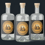 Vintage Homemade Moonshine Template Liquor Bottle Label<br><div class="desc">Easily create and customise labels for your products with this template. The centre whiskey still graphic can easily be replaced with your own image or logo. You can customise the colour of the circle banner and the background colour. All the text can be personalised and each graphic element is on...</div>