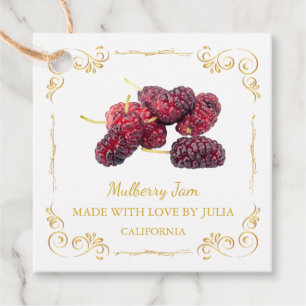 Vintage Homemade Mulberry Jam Square Hang Tag