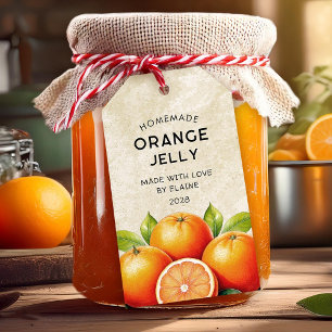 Vintage homemade orange jelly pantry label