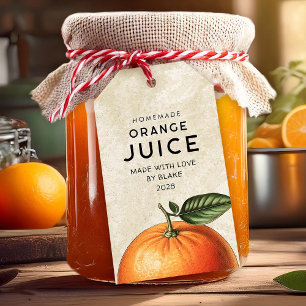 Vintage homemade orange juice pantry labels