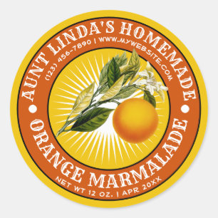 Vintage Homemade Orange Marmalade Label Template