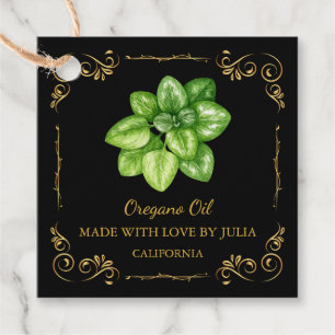 Vintage Homemade Oregano Oil Square Hang Tag