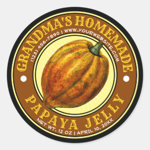 Vintage Homemade Papaya Jelly Jam Label Template