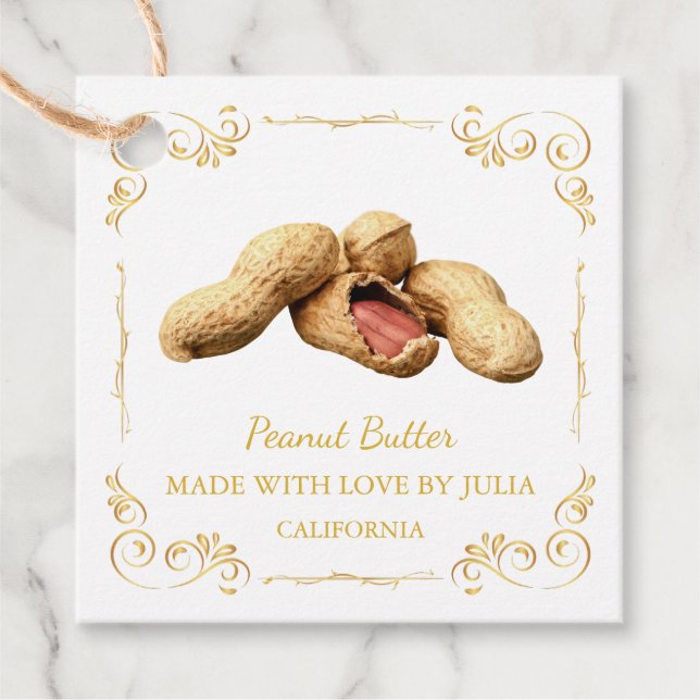 Vintage Homemade Peanut Butter Square Hang Tag (Front)