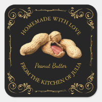Vintage Homemade Peanut Butter Square Label